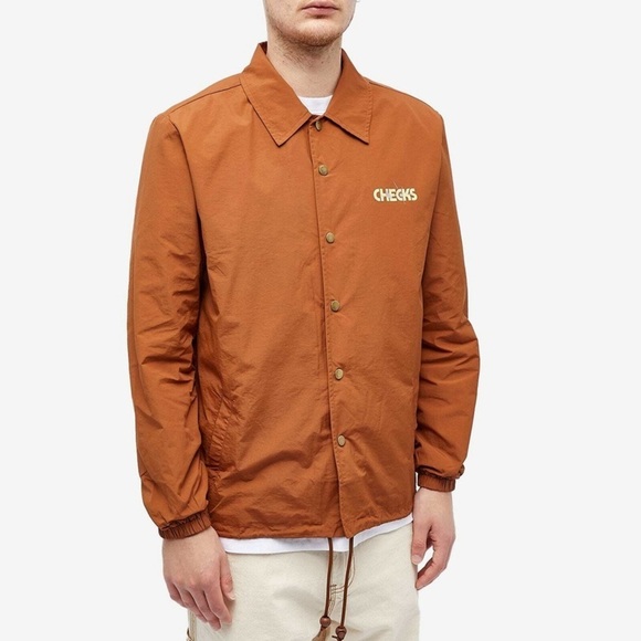 NWT Checks Butterfly Logo Graphic Nylon Jacket in Toasted Coconut Sz S - Picture 3 of 15